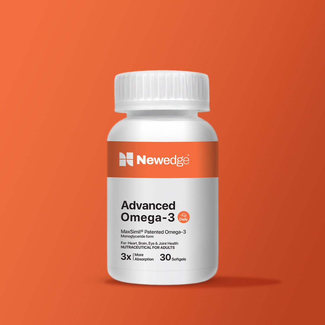 Newedge Advanced Omega-3 Daily- 650 mg MaxSimil® Patented Fish Oil 30 Capsules