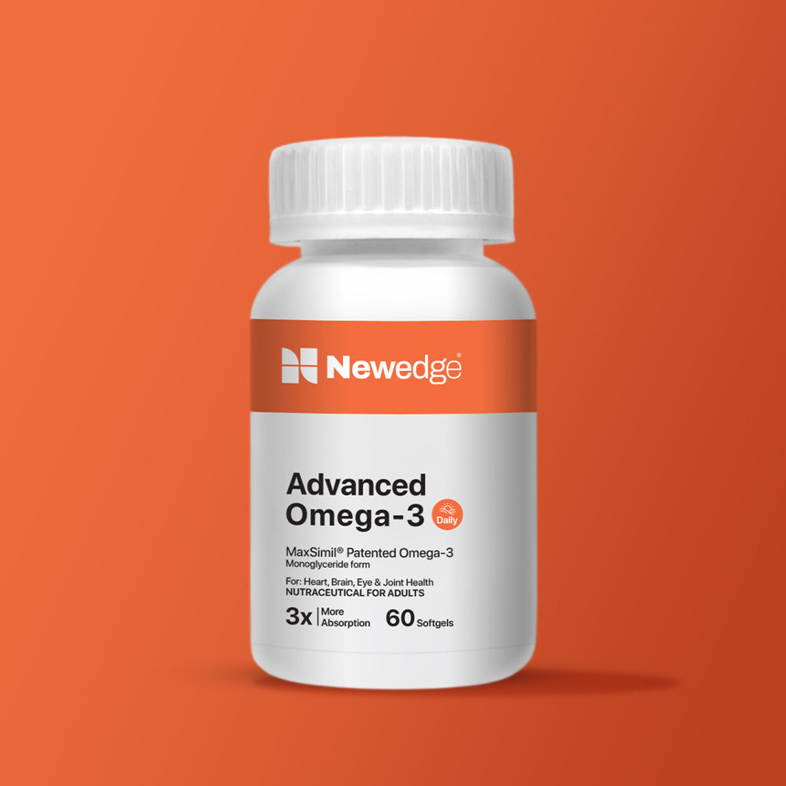 Newedge Advanced Omega-3 Daily- 650 mg MaxSimil® Patented Fish Oil 60 Capsules